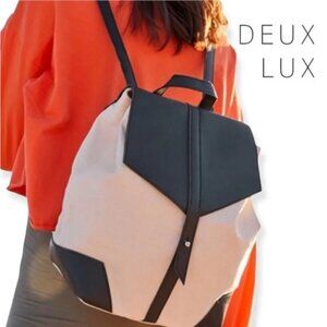 Deux Lux Off White Canvas  & Black Mini Backpack